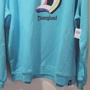 Disney Parks Disneyland “D” Logo Adult XL Pullover Sweatshirt Teal Green